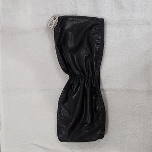 VS PINK Shiny Black Bandeau, Size M (NWT)